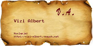 Vizi Albert névjegykártya