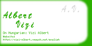 albert vizi business card